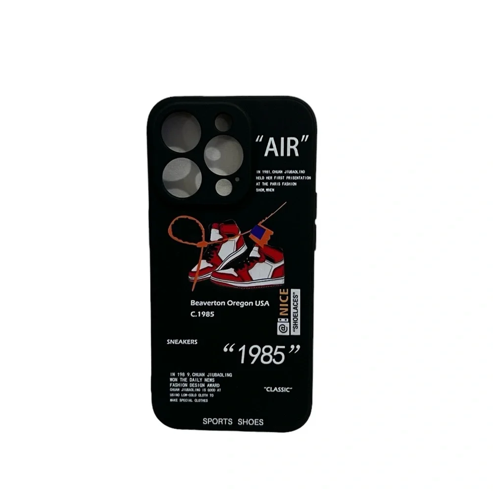 Black Sports Style TPU Creative Black White Letters Design iPhone 15 Pro Case